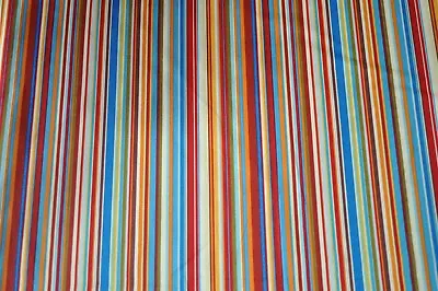 Retro Rainbow Stripe Fabric 100% Cotton Material * Patchwork * Quilting  Bunting • £3.70
