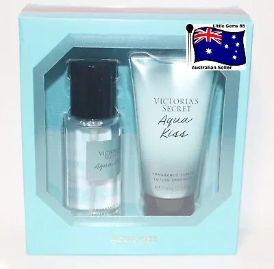 Victoria's Secret * Aqua Kiss * Mist Spray & Lotion Gift Set 75ml Travel Size • $29.95