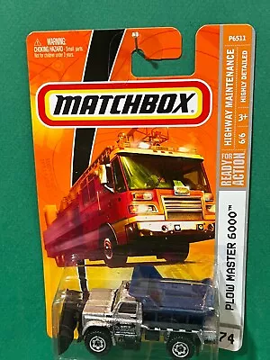 Matchbox 2008 Snow Plow & Salt Master 6000 Truck 1/64 Diecast Mint On Card BX17 • $5.85