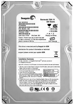 Hard Drive Seagate Barracuda 7200.10 320GB 7200U/Min 8MB Ata ST3320820A 3.5   • £125.02