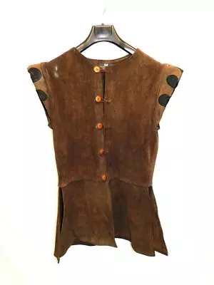 Museum Replicas S M Brown Black Suede Leather Vest Medieval Renaissance Jacket • $74.99