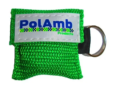 CPR Face Shield In Keyring Pouch (GREEN) Ambulance Paramedic St John 999 Resus • £4.29