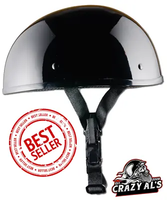 Crazy Al's WSB World's Smallest Lightest GLOSS BLACK -DOT Beanie Helmet  REAL • $97.16