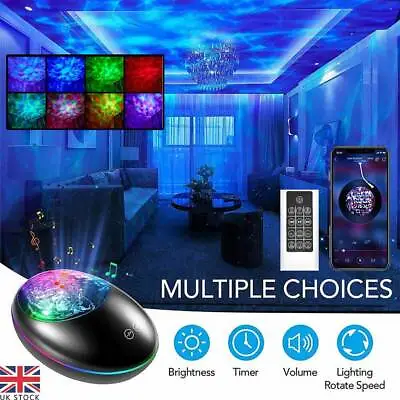 LED Starry Night Light Ceiling Projector Ocean Wave Party Baby Kids Room Lamp UK • £18.99