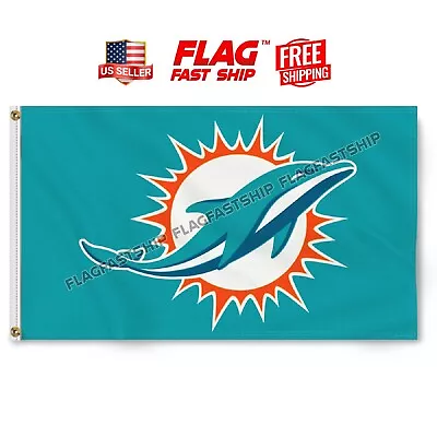 Miami Dolphins 3X5 Premium Flag Banner Logo NFL Football FREE Shipping US Seller • $12.98