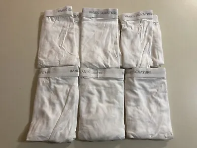 New NOS VTG 2000 Hanes Signature Collection 6 Pack Men's White Cotton Briefs 38 • $26.99
