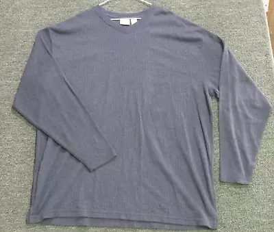 Fieldmaster Shirt Mens XXL Tall Blue Long Sleeve V Neck Thermal Pullover • $10