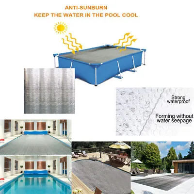 Rectangle Swimming Pool Cover Waterproof Anti-sunbrun Solar Insulation Film UK • £13.49