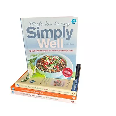 The CSIRO Total Wellbeing Diet Bundle Simply Well Budget Fast & Fresh Recipes • $49.95