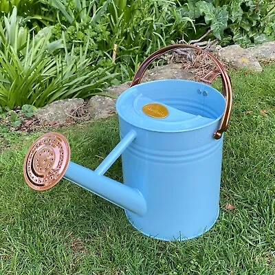 3.5 Litre Duck Egg Blue & Copper Garden Watering Can With Rose • £17.99