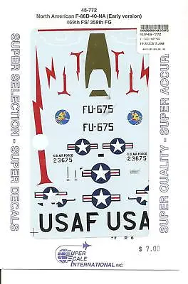 Superscale 48-772 N.A. F-86D-40-NA 469th FS/ 359th FG • $7