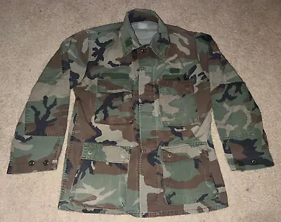 Army NAVY Marine Weather Woodland Combat CAMO BDU Coat Shirt - MEDIUM REGULAR -1 • $14.99