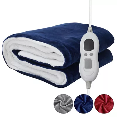 £30.94 • Buy Heated Throws Electric Over Blanket Digital Control Large Warm Fleece Washable