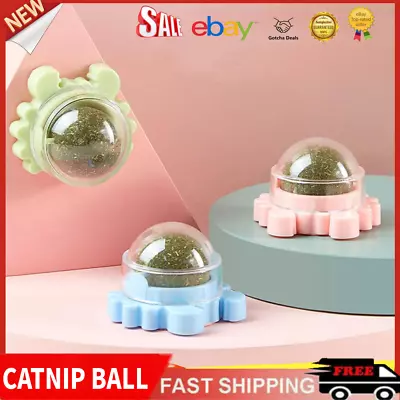 Rotatable Cat Treat Toys With Catnip Snack Licking Ball Kitten Pet Molar Sets AU • $6