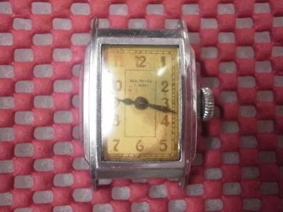 Vintage 1940's Mens 7j New Haven Wristwatch Fancy Stepped Case 4U2Fix • $14.95