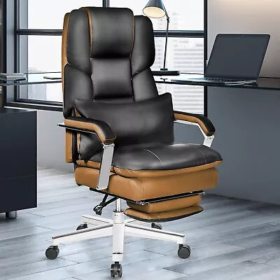 Reclining Office Chair With Footrest Big And Tall Office Chair 500lbs High Back • $195.98