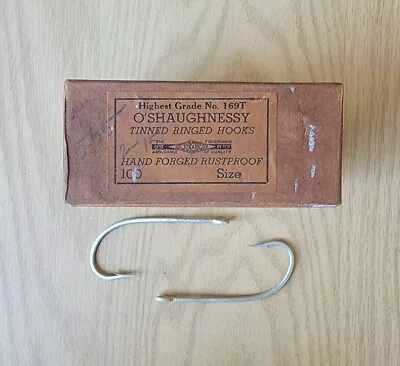 Vintage O'Shaughnessy Hooks 100 Pieces 10/0 Salt Water  Box Included.  • $30