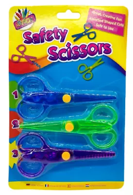 £2.88 • Buy Novelty  Safety Scissors 3 Pack Kids Children Crafts Art School Stationery UK