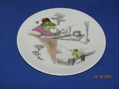 Vintage Austria Bohemian Smoking Fishing Frog Plate Decorative Whimsical • $10