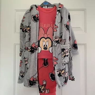 BNWT Baby Girls Minnie Mouse Pyjamas Dressing Gown Robe 3 Piece Set 24-36 Months • £15