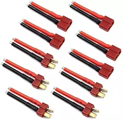 5 Pairs T Plug Connector Female And Male Deans With 14AWG Silicon Wire For RC • $13.43