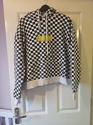 Childish TGF Black And White Checkered Checked Check Hoodie Size M • £36