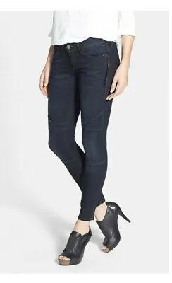 Mavi Jeans “Darcy” Moto Detail Skinny Ankle Denim Blue Jeans Size 27/4 (A47) • $12.95