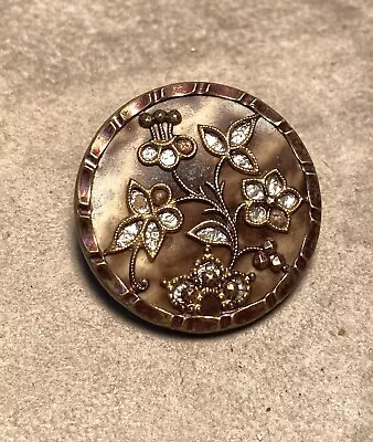 Victorian Antique Celluloid Floral Button • $2.99