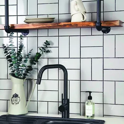 £1.99 • Buy SAMPLE £16.89m2 10x20Victorian Metro Flat Brick White Polished Ceramic Wall Tile