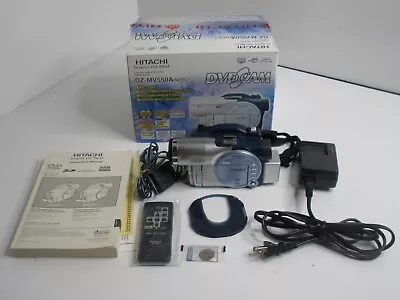 Hitachi Mini DVD/SD Card Camcorder DZ-MV550A W/Box Manual Remote Wires Tested • $29.99