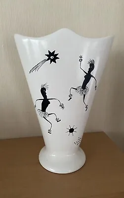 African Dancers Kensington Ware Ceramic Vase: Handpainted & Signed A Hewitt • £9.50