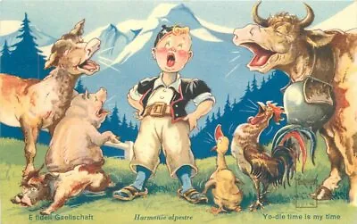 $7.92 • Buy Anthropomorphic Animals Swiss Alps Sound Of Music  Postcard Artist 22-1281