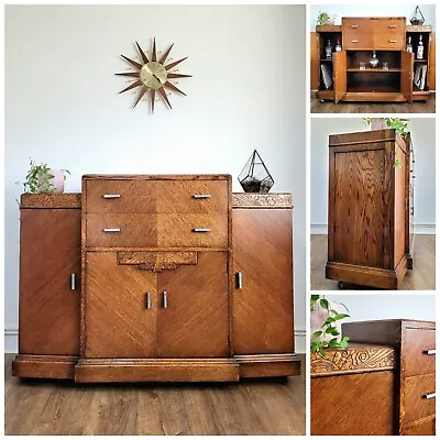 Retro/Vintage Art Deco Oak Sideboard/Drinks Cabinet - Mid Century G-Plan Era • £245