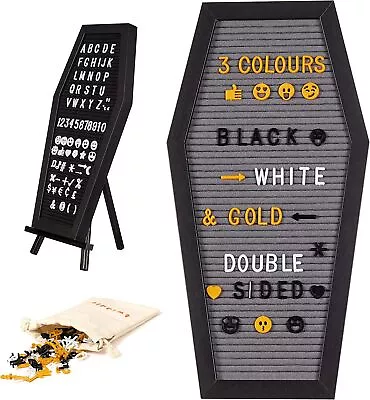 Halloween Coffin Peg Memo Felt Board Menu Party Decor 507 Pre Cut Letters Goth • £19.99