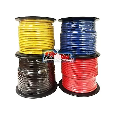 $28.99 • Buy 4 Rolls 14 GAUGE 100 FT COPPER CLAD REMOTE POWER WIRE CABLE PRIMARY AUTO 12v CCA