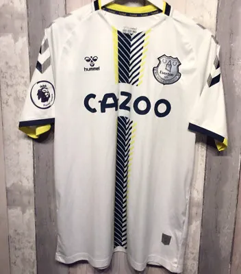 Everton FC Football Club White Cazoo 2020 - 21 Away Shirt Medium 22 Pit To Pit • £14.99