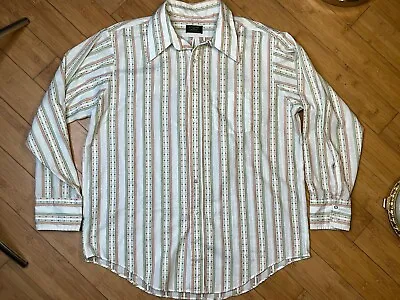 Men’s XL Vintage JC Penney TownCraft 70’s Penn-Prest Hippie Mod Button Up Shirt • $28