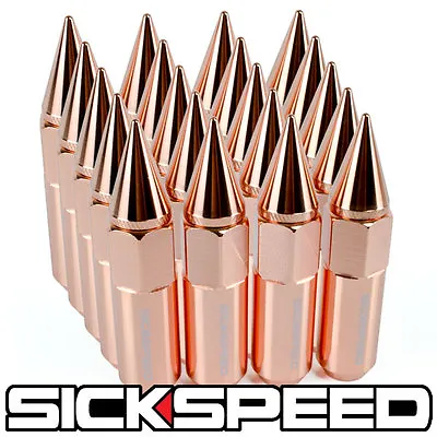 Sickspeed 20 Pc Rose Gold Spiked Aluminum 60mm Lug Nuts Wheels/rims 12x1.5 L07 • $67.05