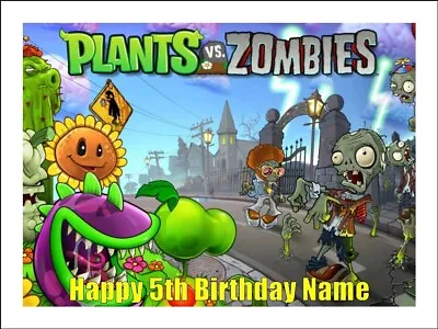 Plant V Zombies Cake Topper Edible Birthday  Cake Decoration • $10.89