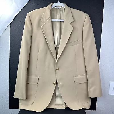 JOHN ALEXANDER - Vtg 80s Tan 2-Button Blazer Sport Coat Mens 44 REG • $24.99