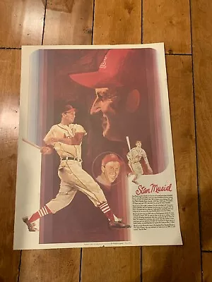 1970s St Louis Cardinals Stan Musial Coca Cola Coke Baseball Poster 18x24  • $19.99