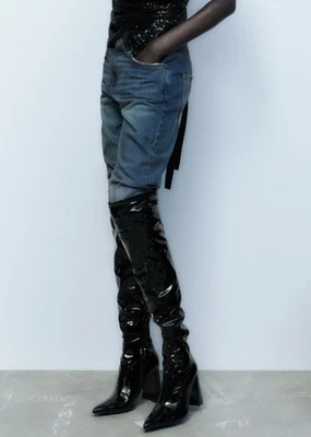 $45.76 • Buy Zara High-heel Over-the-knee Boots Black New Fw23 All Sizes Ref. 3012/010