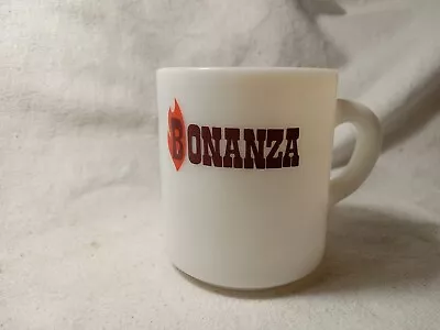 Vintage Bonanza Restaurant Milk Glass Coffee Cup/Mug (R254) • $8.99