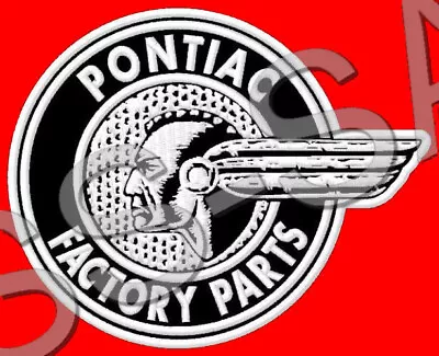 PONTIAC FACTORY PARTS EMBROIDERED PATCH IRON/SEW ON ~4  X 4-7/8  BONNEVILLE V8 • $13