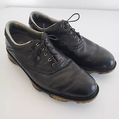 FootJoy DryJoys Tour Golf Shoes Mens 13M Black Leather 7 Stability PODS 53676 • $35.06