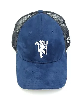 Manchester United FC New Era 9FORTY Trucker Hat Adjustable Snap Back Cap Blue • $25