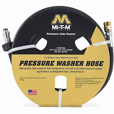 Mi-T-M AW-0050-0176 High Pressure Washer Hose Extension Wire Braided 23 Ft. - • $72.80