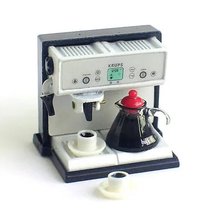 Dollhouse Miniature Kitchen Expresso Coffee Maker Machine With Pot Cup Set 1/12 • $9.74