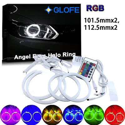 4x RGB Cottom LED Light Ring Angel Eye Halo Headlight DRL For 03-09 Mazda 3 • $54.98