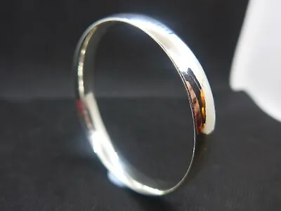 Silver Big Chunky Smooth Round Solid Bangle 42g Bracelet Stamped 925 • £9.95